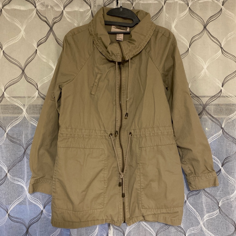 Small Love 21 Tan lightweight windbreaker.